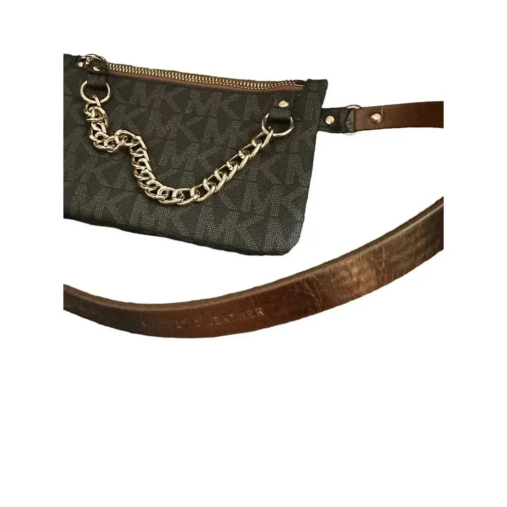 Michael Kors MK Signature Women's Brown Leather purse Bag